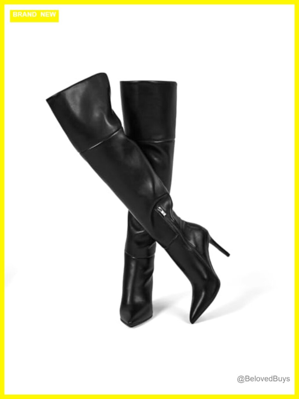 Over the Knee Boots Women Stiletto Heel Comfortable Thigh High Pointed Toe Faux